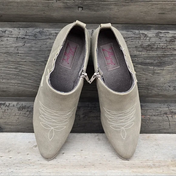 Jellypop NEW Nethera Western Boho Taupe Block Heel Comfort Bootie 8.5M - Picture 6 of 14